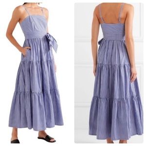 J.Crew Garratt Tiered Striped Maxi Dress 0 Petite